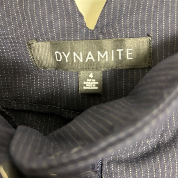 Dynamite Women’s Navy Dress Pants w/ Light Blue Pinstripe, Size 4, Tailored - Picture 5 of 7